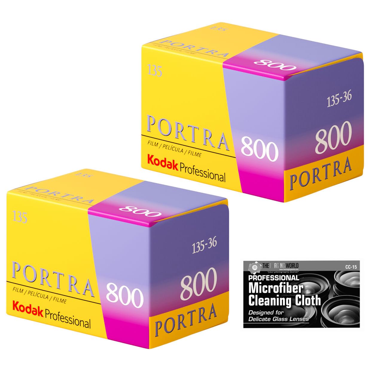 36 Exposures) - 2 Pack with Cleaning Cloth