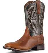 SUREWAY Caiman Cowboy Boots For Men - Mens Square Toe Western Boot, Oil/Slip Resistant,Durable Fa...