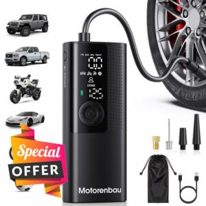 Tire Inflator Portable Air Compressor - Portable Cordless Mini Air Pump with Digital Pressure Gauge