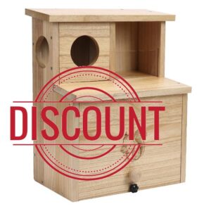 Large Squirrel Family House with Feeder Pine Wooden Box for Shelter Nesting Breeding Living Residence with Varnish Finished