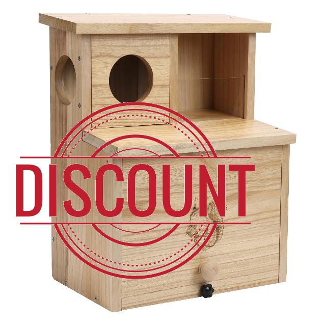 Large Squirrel Family House with Feeder Pine Wooden Box for Shelter Nesting Breeding Living Residence with Varnish Finished