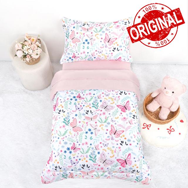 Toddler Bedding Set for Girls 4 Pieces Butterfly