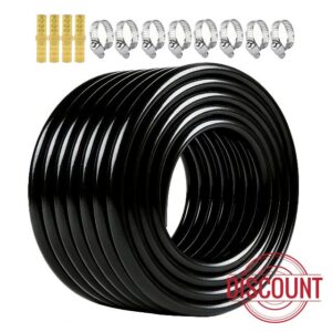 Self-Sinking Weighted Aeration Hose ⅜ Inch 50ft- Heavy Duty Pond Aerator Tubing with 8 Clamps and 4 Menders