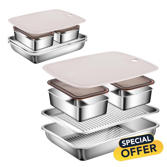 2-Set Drip EZ BBQ and Meal Prep Tub