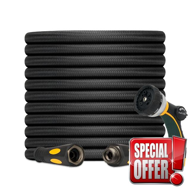 TheFitLife Garden Hose 50 FT - Heavy Duty 50FT Non-Expandable Outdoor Water Hose
