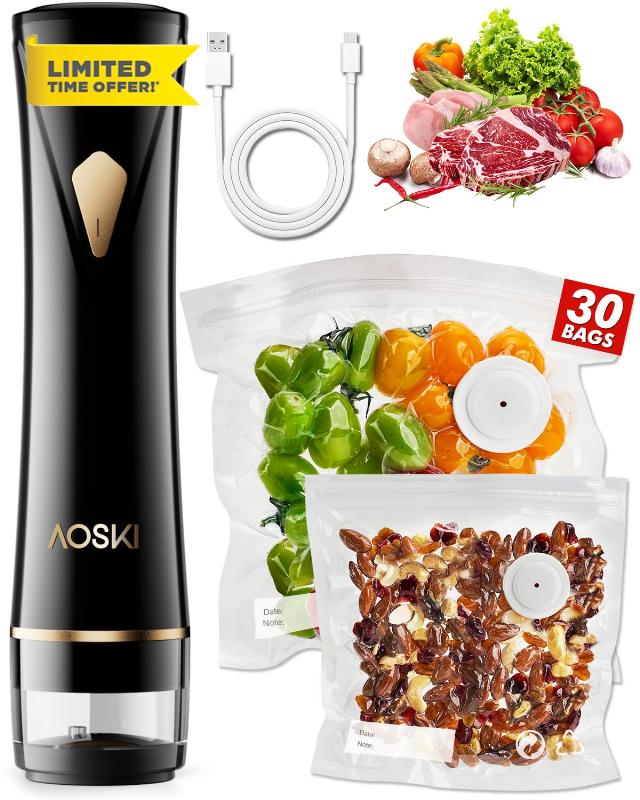 Compact Vacuum Sealer for Food: Powerful Compact Vacuum Sealer Machine with 30 PCS Vacuum Seal Bags