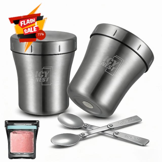 2 Pack Ice Cream Pint Cooler for Ninja Creami
