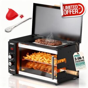 WantJoin Electric Rotisserie Oven - 37QT 3-in-1 Rotisserie Grill Oven