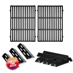 Cast Iron Grill Grates for Weber Genesis ii Grill Parts 66032 Porcelain Enameled Flavorizer Bars Heat Deflector for Weber Genesis ii E-310 E-315 E-335 S-335 300 Series GS4 Grill Parts