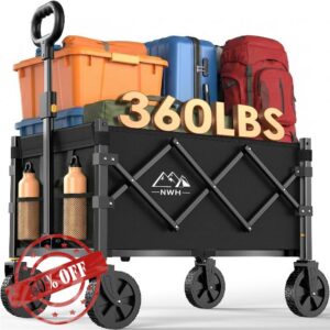 NWH Collapsible Wagon Cart with Wheels Foldable