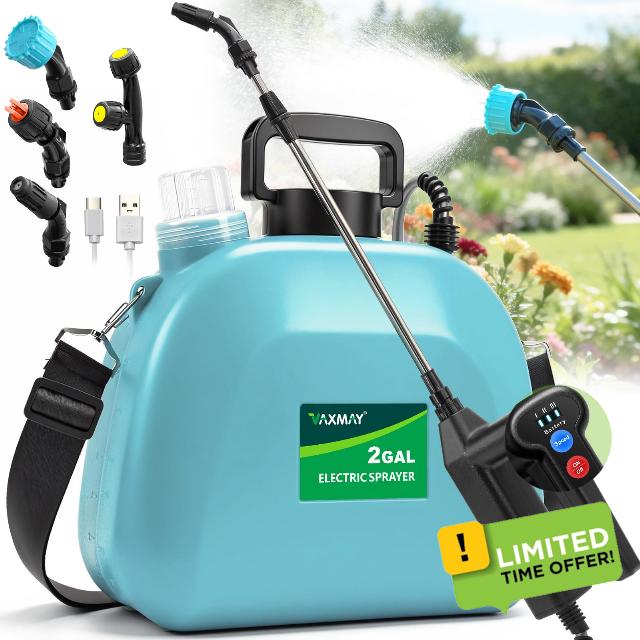 VAXMAY Battery Powered Sprayer 2 Gallon