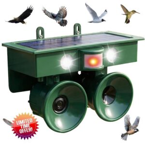 2026 Solar Ultrasonic Bird Repellent Devices Pigeon Repeller Outdoor with Flash Light