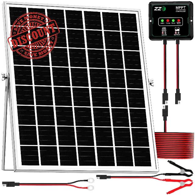 Solar Powered Battery Charger Trickle Maintainer