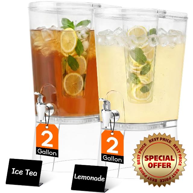Lifewit 2 Gallon Drink Dispenser for Parties 2 Pcs