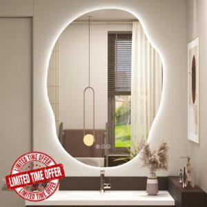 Irregular Backlit Led Bathroom Mirror for Wall 26"x36"