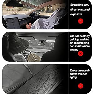 Windshield Glassroof Sunshade Compatible with Tesla Model X 2021-2026