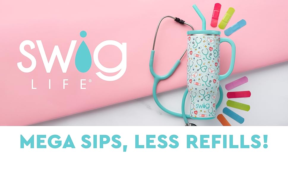 swig life 30oz mega mug with handle lid and straw stanley yeti brumate corkcicle simple modern