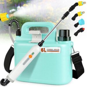 Electric Garden Sprayer 1.6 Gallon - Battery Powered Weed Sprayer Wtih 3 Nozzles