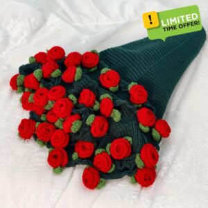 Red Rose Flower Bouquet Blanket