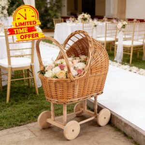 Wicker Flower Girl Basket with Handle