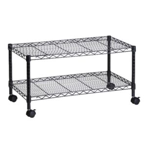 2-Tier Media Shelf Organizer with Adjustable Shelves with 125-lb Capacity Per Shelf