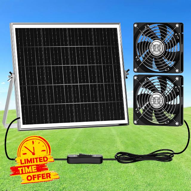 5.5" Solar Chicken Coop Fan 2 Kit