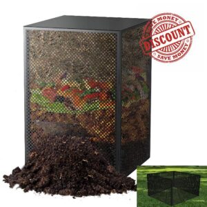 Compost Bin Outdoor with Lid - Large 93/130 Gal Composter 2-in-1 Design
