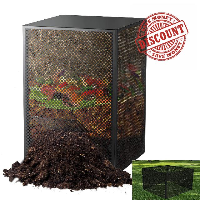 Compost Bin Outdoor with Lid - Large 93/130 Gal Composter 2-in-1 Design