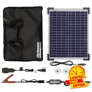 Optimate Solar Duo 20W Car Kit - Smart 12V Battery Maintainer for Easy in-Cabin Car/Truck/RV use - Delivers Safe Months-Long Battery Care