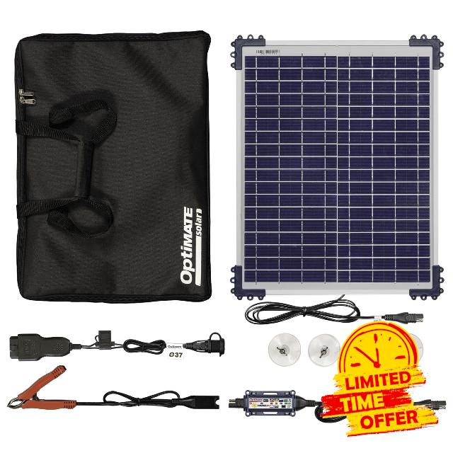 Optimate Solar Duo 20W Car Kit - Smart 12V Battery Maintainer for Easy in-Cabin Car/Truck/RV use - Delivers Safe Months-Long Battery Care