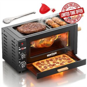 WantJoin Electric Rotisserie Oven - 26QT 3-Layer 3-in-1 Rotisserie Oven For Simultaneous Cooking