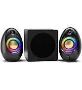 Computer Speakers for Desktop PC, 20W HiFi Stereo PC Soundbar with Bluetooth 5.3 & 3.5mm AUX, Sli...