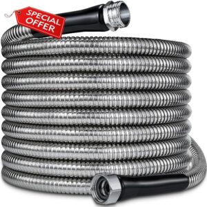 100 Foot Garden Hoses - 2026 New 304 Stainless Steel Garden Hose with 3/4'' Fittings – Lightweight