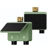 EZAIoT Water Timer for Garden Hose, 2-Zone Solar WiFi Sprinkler Controller with Flow Meter, Smart...