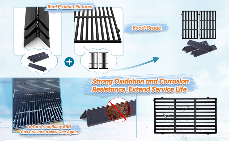7637 7635 Cast Iron Grill Grates Parts for Weber Spirit 200 E-210 S-210, Spirit II GS4 E-215 E-220