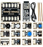 Lonely Binary TinkerBlock UNO R3 Starter Kit with 12 Plug-in Sensor Modules, ATmega328P, Extensio...