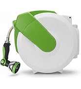 BREEZEREEL Heavy Duty Steel Garden Hose Reel Deck Box, Holds 125 ft x 5/8 inch Hose, Leak-Proof A...