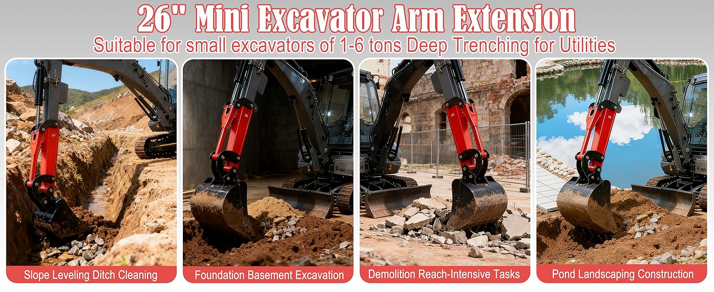 26" Mini Excavator Arm Extension