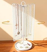 TIPSYTREE 3PCS Necklace Display Stand Set for Vendors, Jewelry Stores & Craft Fairs, Wooden Frame...