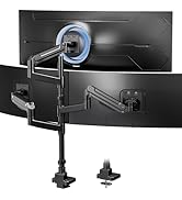 PUTORSEN Quad Monitor Mount for up to 49&rsquo;&rsquo; Ultrawide on Top Bracket and 27&rsquo;&rsquo; Screens on Lower Bra...