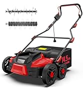 TIECTOWN 40V 16-Inch Brushless Cordless Lawn Mower with 4.0Ah Battery & Charger, 2-in-1 Electric ...