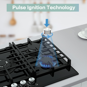 glass surface gas cooktop