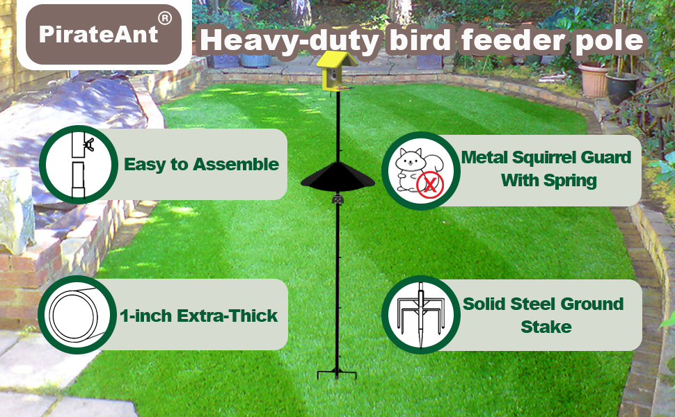 squirrel-proof bird feeder poles with baffle