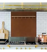 29.5“x29.5” Aged Copper Finish 304 Stainless Steel Range Hood Backsplash with Solid Brass Rail & ...