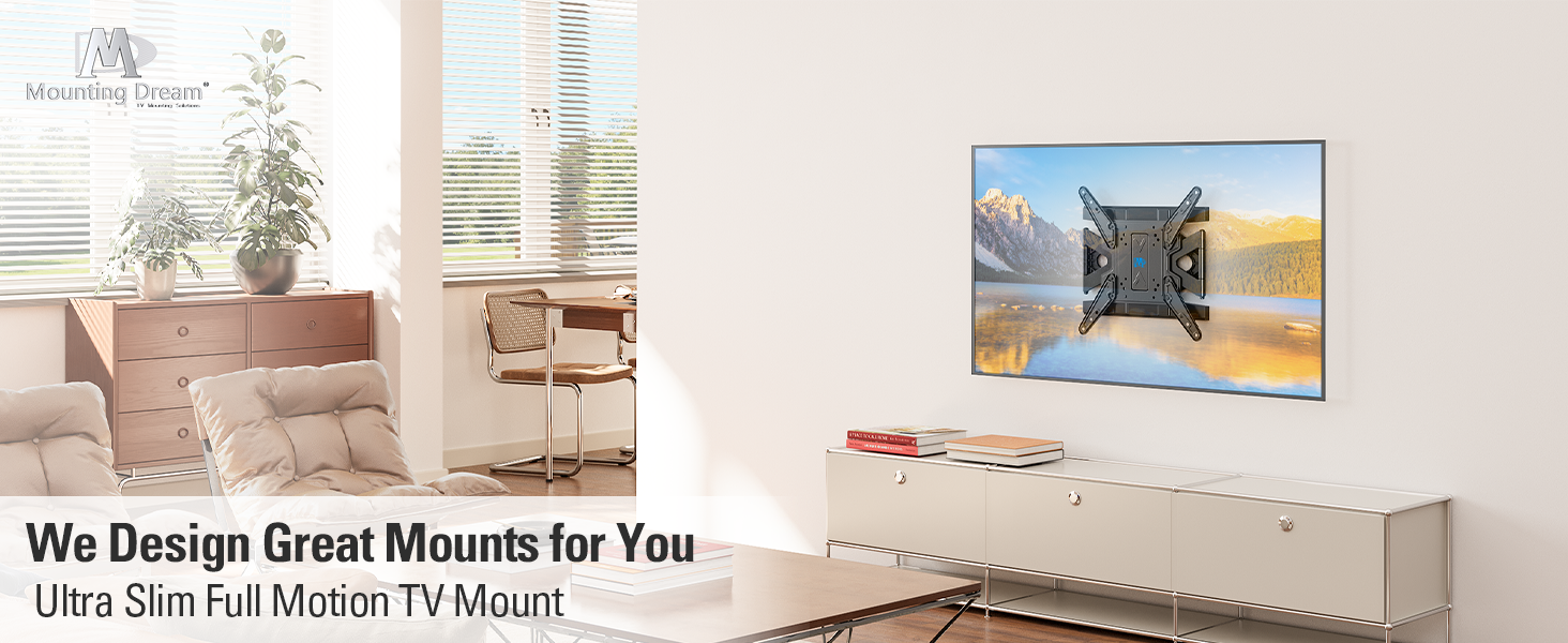 Ultra Slim Full Motion TV Mount