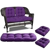 DVUAY Wicker Chair Cushions 3 Piece Set, Waterproof Outdoor Cushions for Patio Furniture, Lovesea...