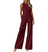 PRETTYGARDEN Women's 2 Piece Sets Summer 2026 Work Clothes Sleeveless Blazer Vest Pants Suits Spr...