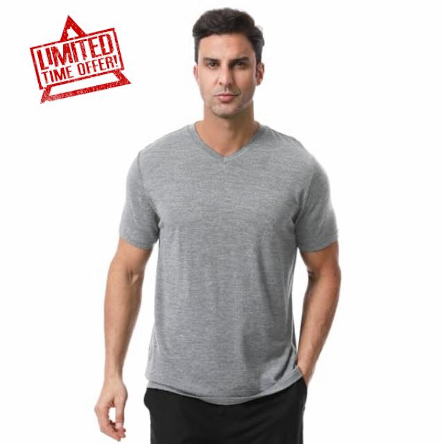 Merino Protect 100% Merino Wool T Shirts for Men Odor Resistance Base Layer Hiking Travel T-Shirt Soft Undershi