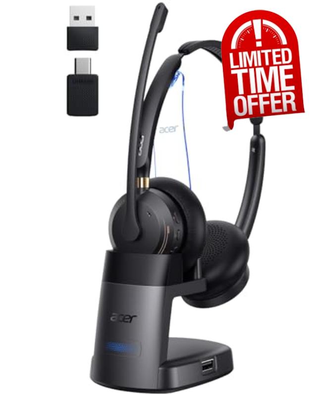 Wireless Headset with Mic for Work