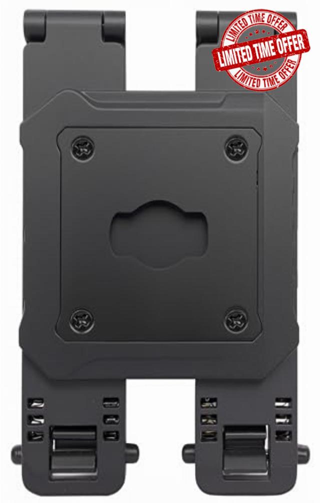 Nakedcellphone Double Molle Mount Clip for Axon Taser Body 4 3 2 Camera - Use Holder with Bodycam on PALS Vest Uniform Webbing - Matte Black